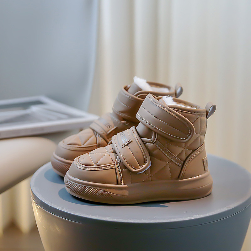 Scarponi da neve per bambini, scarpe in morbido cotone isolante, scarponi invernali medi e grandi per bambini, pane in velcro_voghion.com