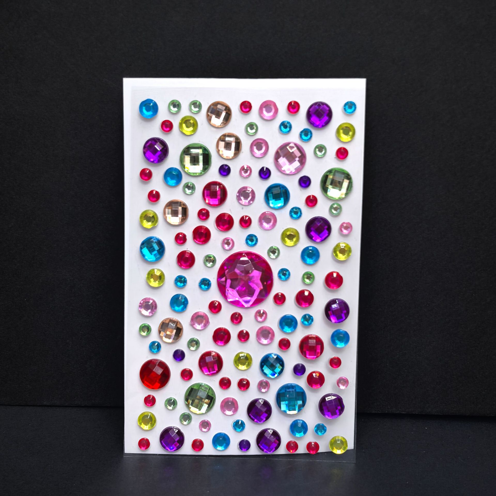 화이트 카드 컬러풀 라운드 안개꽃 (7.5*12CM)