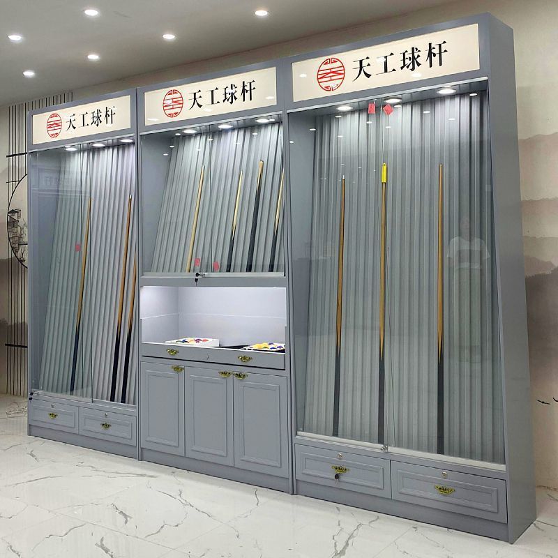 新款台球杆展示柜台球器材陈列柜球杆存放柜桌球杆柜台球室柜