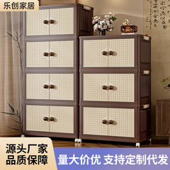 中古风衣服整理箱折叠免安装收纳箱家用卧室大容量零食衣物收纳柜