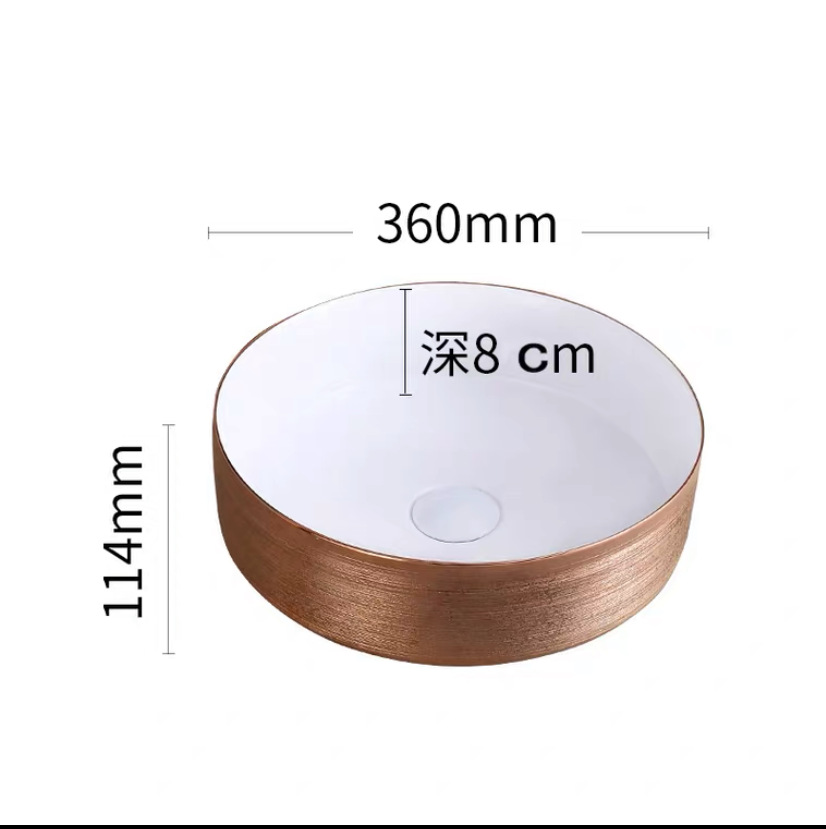Galvanoplastia mesa de cerámica lavabo Hotel pequeño tamaño redondo transfronterizo lavabo cuenca única