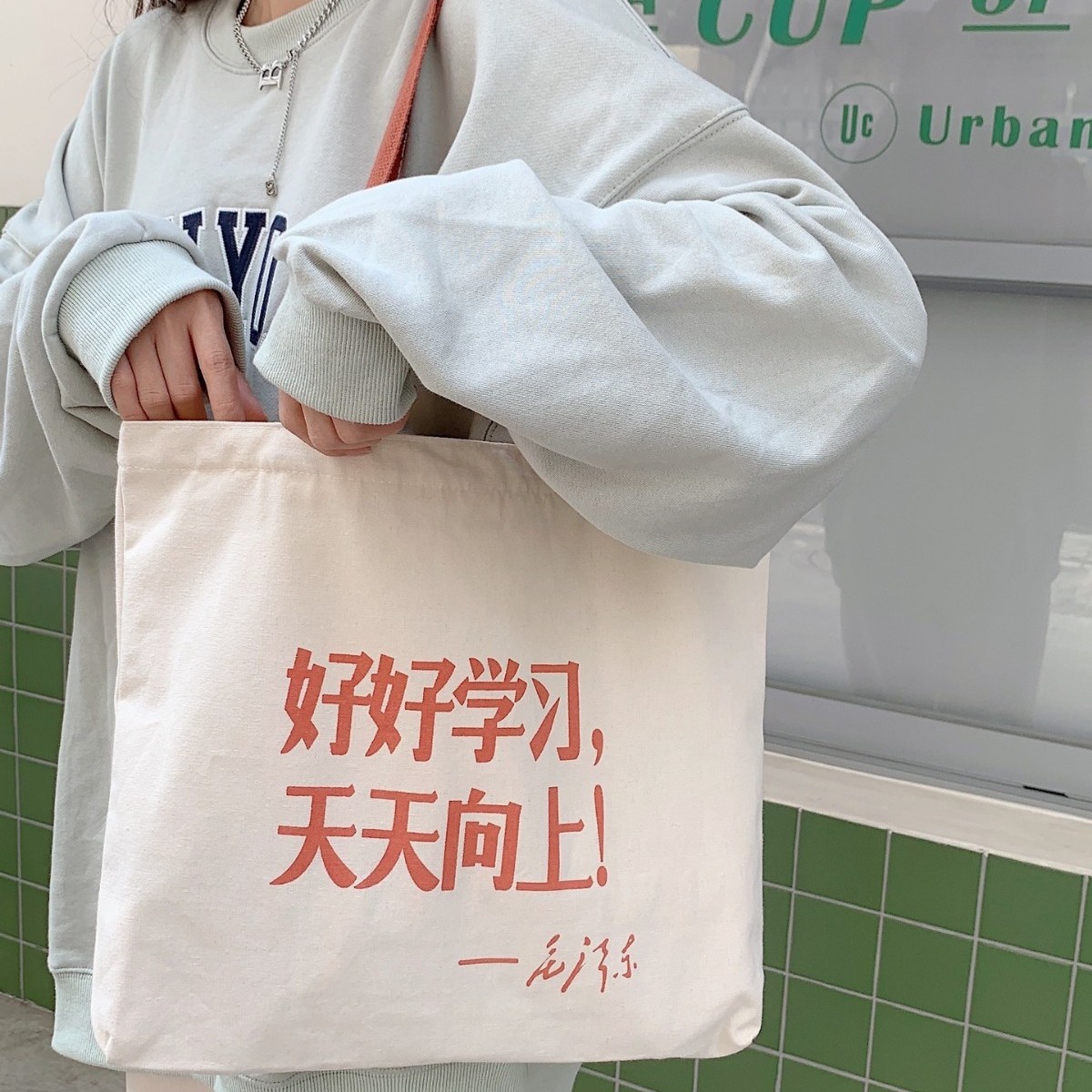 29274 自制文创设计帆布包单肩休闲文艺购物袋学生通勤书托特包