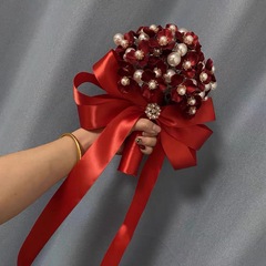 Bride's Hand-tied Bouquet DIY Material Package Pearls Shell New Style Gift for Best Friend's Wedding Handmade Gift