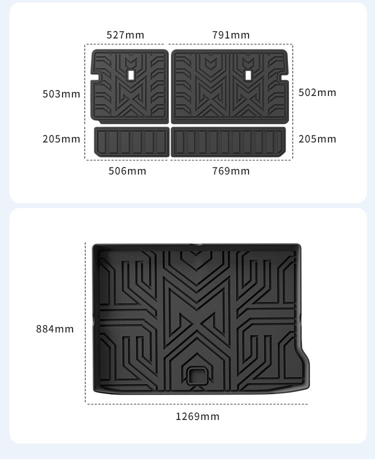 Suitable for 25 models of Dongfeng Mengshi M817 car floor mats, custom-made TPE trunk mat for five-seater vehicles