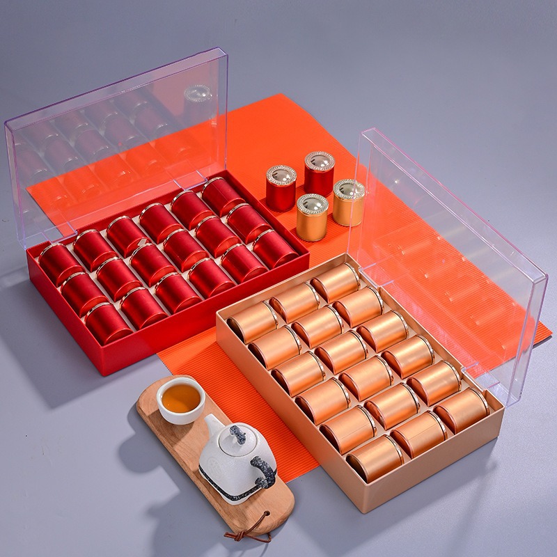 质感新款全景水晶盒18金钻罐红茶绿茶通用小罐茶礼品盒空盒茶叶