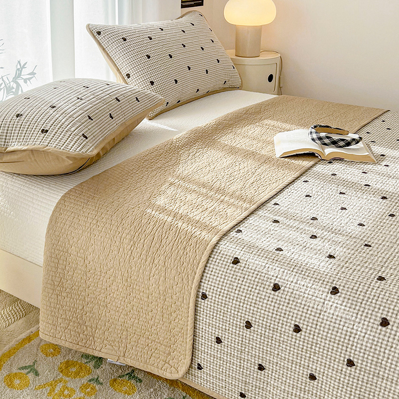 四季通用両面純綿ベッドカバー単品綿キルティング綿畳シーツ三点セット滑り止めパッドシングル