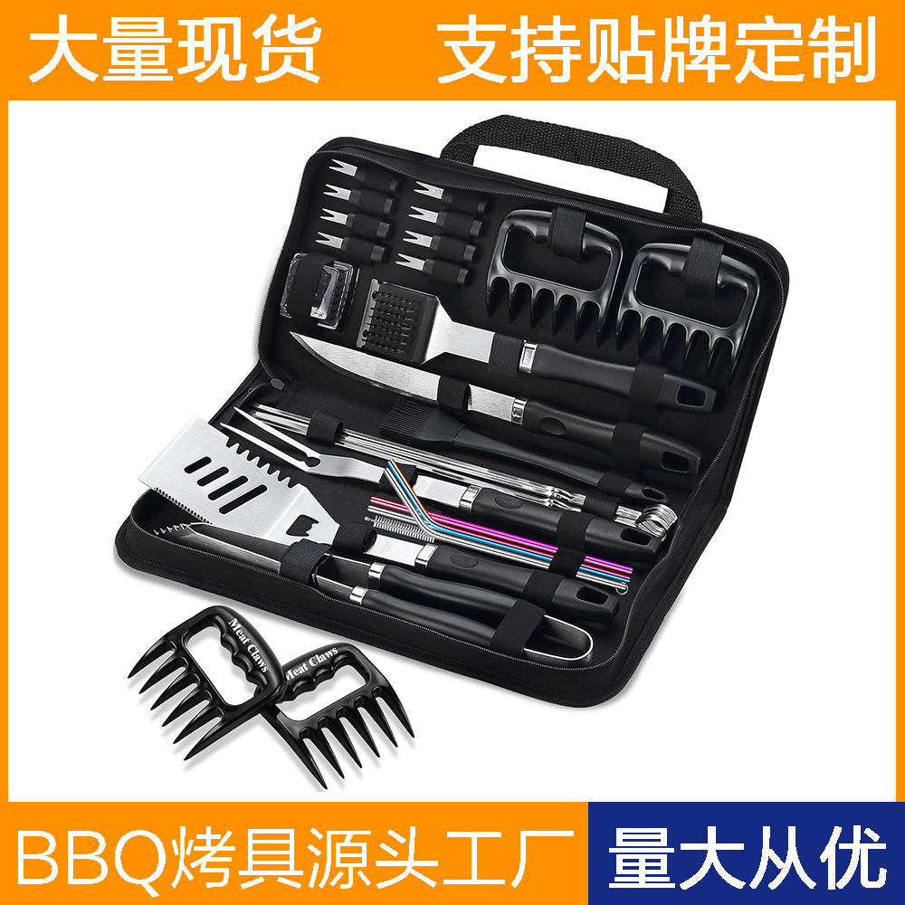 Amazon Cross-border Hot Sale Grill Tool Set de acero inoxidable Grill Kit de BBQ al aire libre