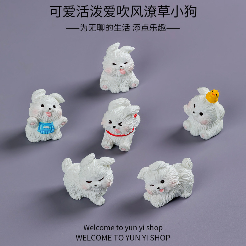 Micro Landscape Creative Cute Running White Dog Figurine DIY Decoration Accessories Mini Car Desktop Ornaments Micro Landscape Creative Cute Running White Dog Figurine DIY Decoration Accessories Mini Car Desktop Ornaments