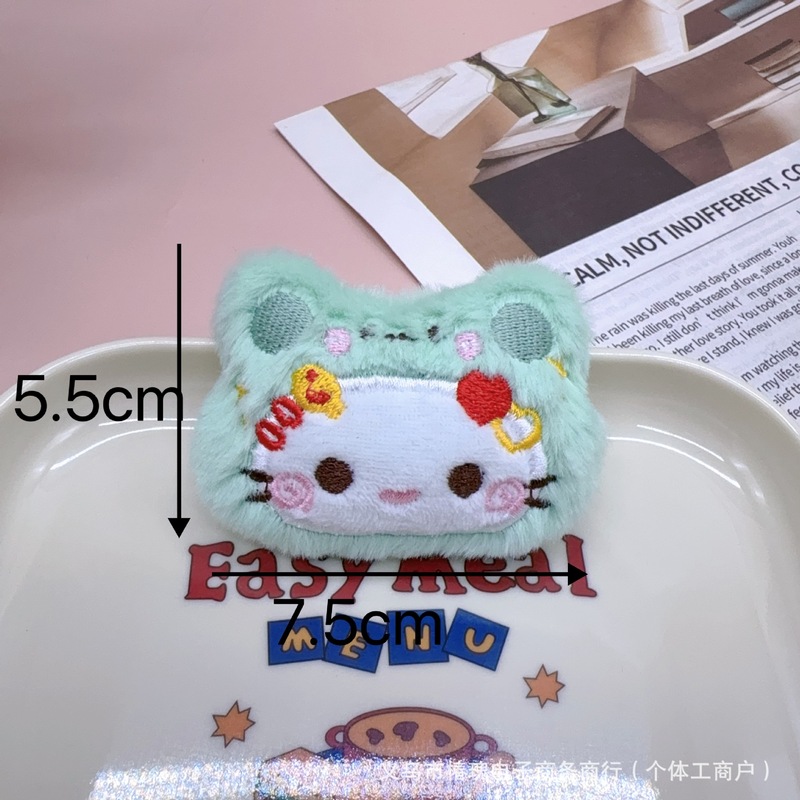 新款创意毛绒kt猫变装玩偶配件DIY胸针发饰材料挂坠钥匙扣挂饰|undefined