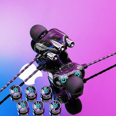 跨境爆品双动圈耳机入耳式双喇叭 工厂贴牌 OEM ODM