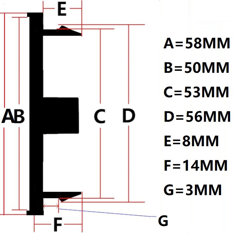 Modificado cubierta central cubierta de la campana del neumático K58 modelo cubierta 55mm clip pie/58mm diámetro exterior traje