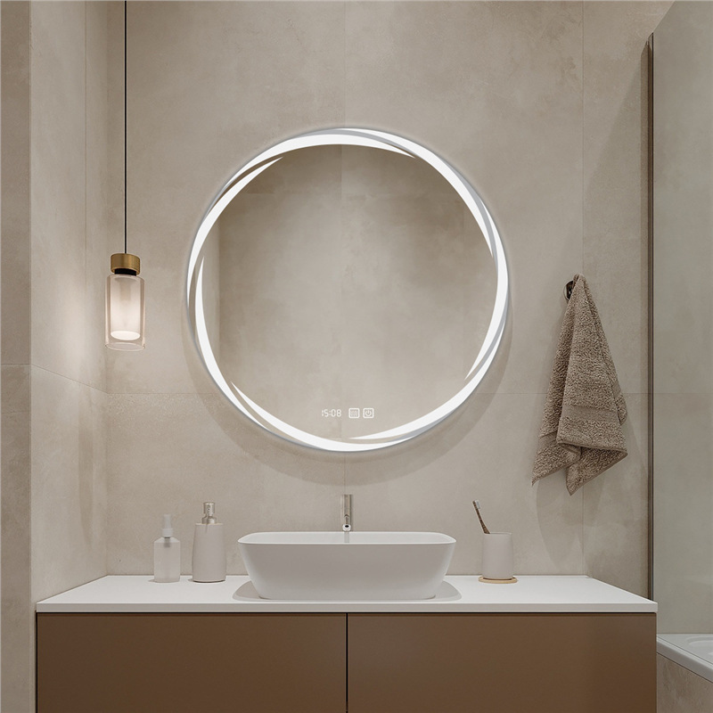 Espejo inteligente espejo de baño espejo de inodoro led luminoso hotel de alta definición niebla de inducción humana espejo de tocador