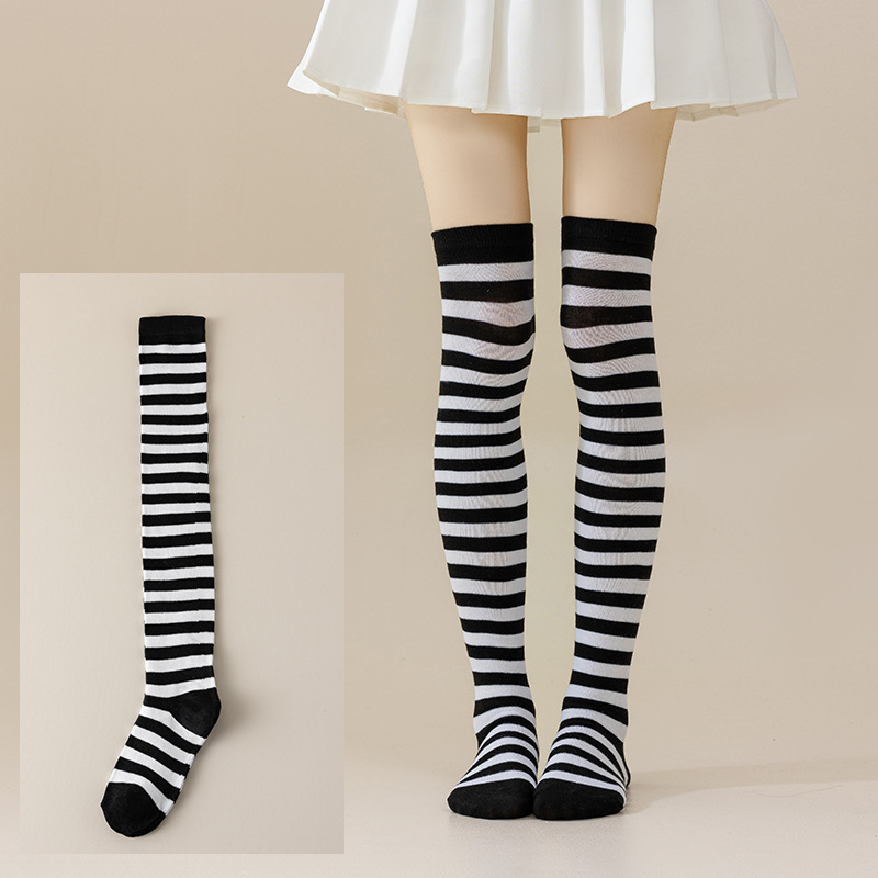 Calcetines Largos Bucaneras a Rayas para Mujer de Poliéster y Spandex, Absorción del Sudor, para Cosplay image 55