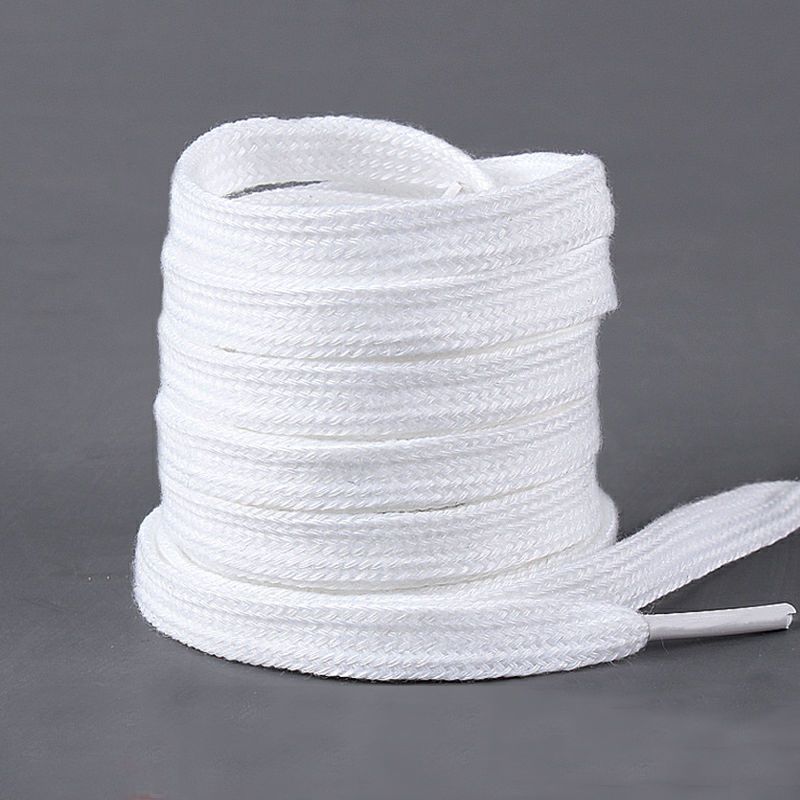 Dây giày cotton phẳng phù hợp với các loại giày vải, giày thể thao, giày vải nam nữ màu trắng, dây giày màu đen