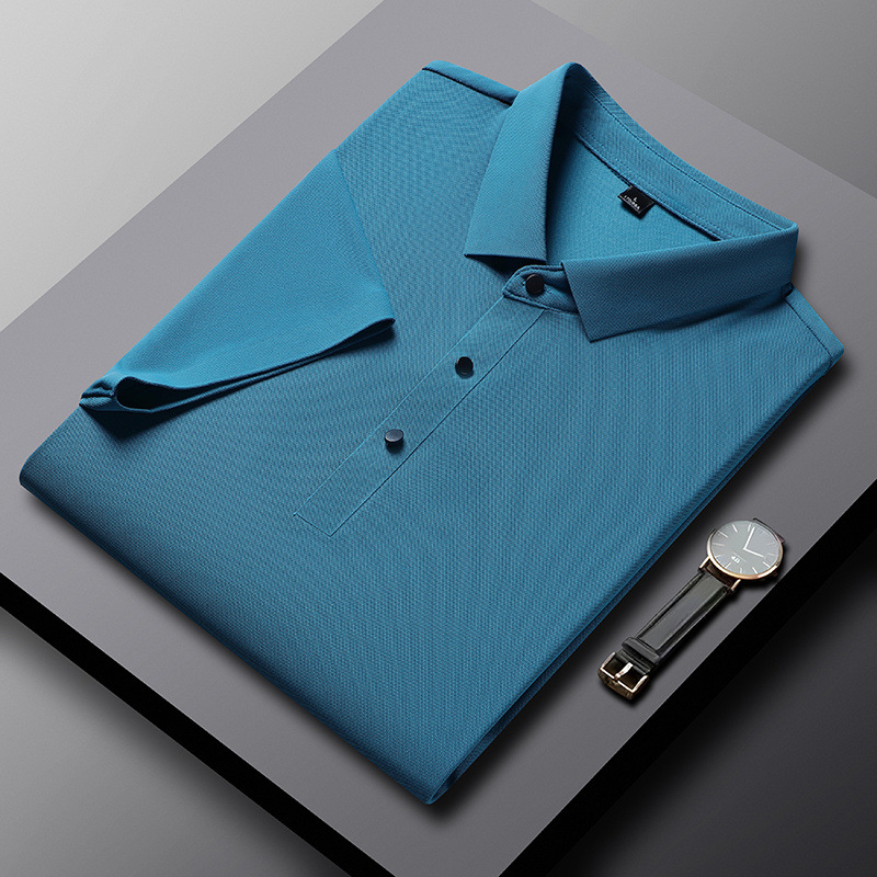 Hielo de manga corta Polo hombre nuevo grupo ropa de trabajo camiseta de manga corta Hielo de negocios sin marcas polo transpirable