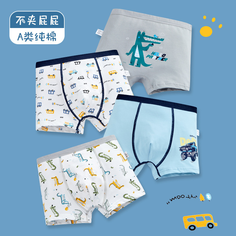 Ropa interior para niños Boxer de algodón puro Boxer de algodón suave para niños Boxer shorts de bebé clase A para niños Boxer shorts