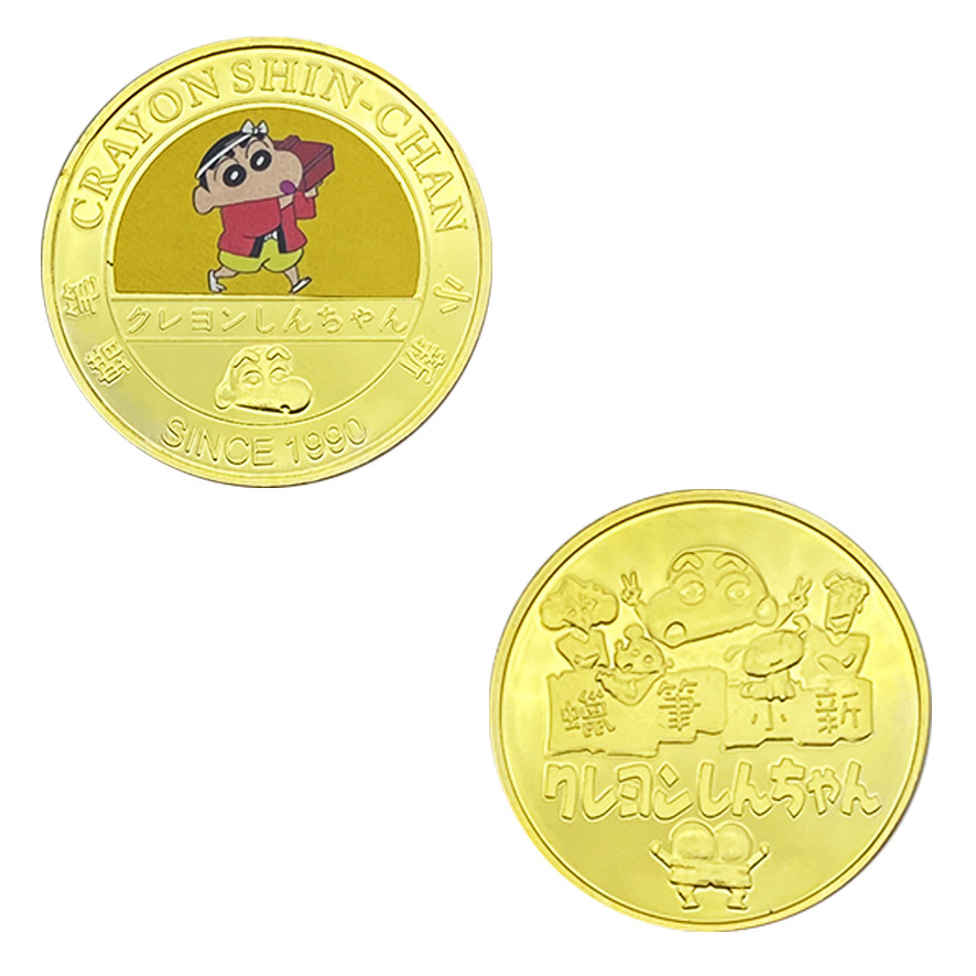 Lápiz de animación pequeño nuevo alrededor de doce monedas conmemorativas de pintura metálica coleccionable insignia puede ser aprobado