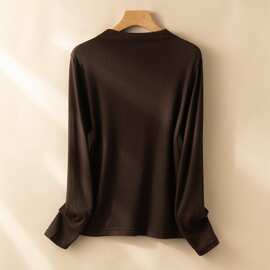 2024秋冬新款高级感半高领针织上衣配大衣内搭女超亲肤软糯打底衫