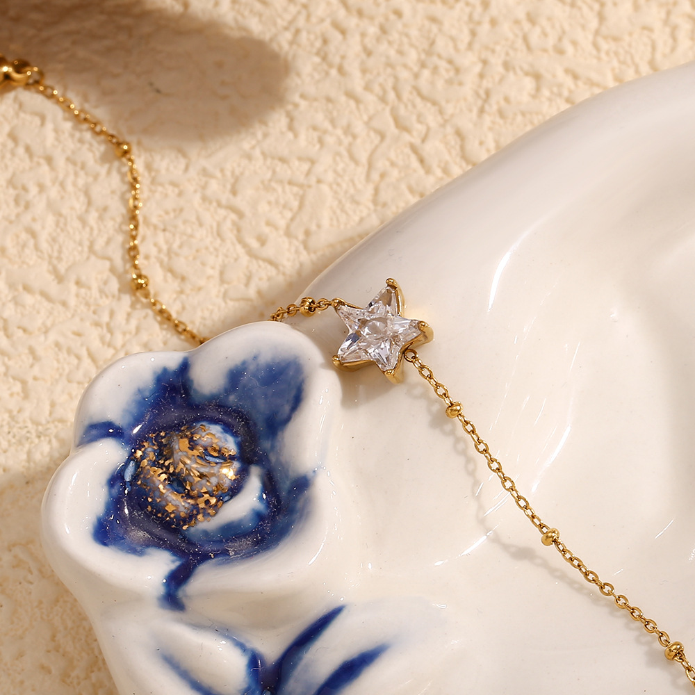 Diamond Five-pointed Star Stainless Steel Bracelet