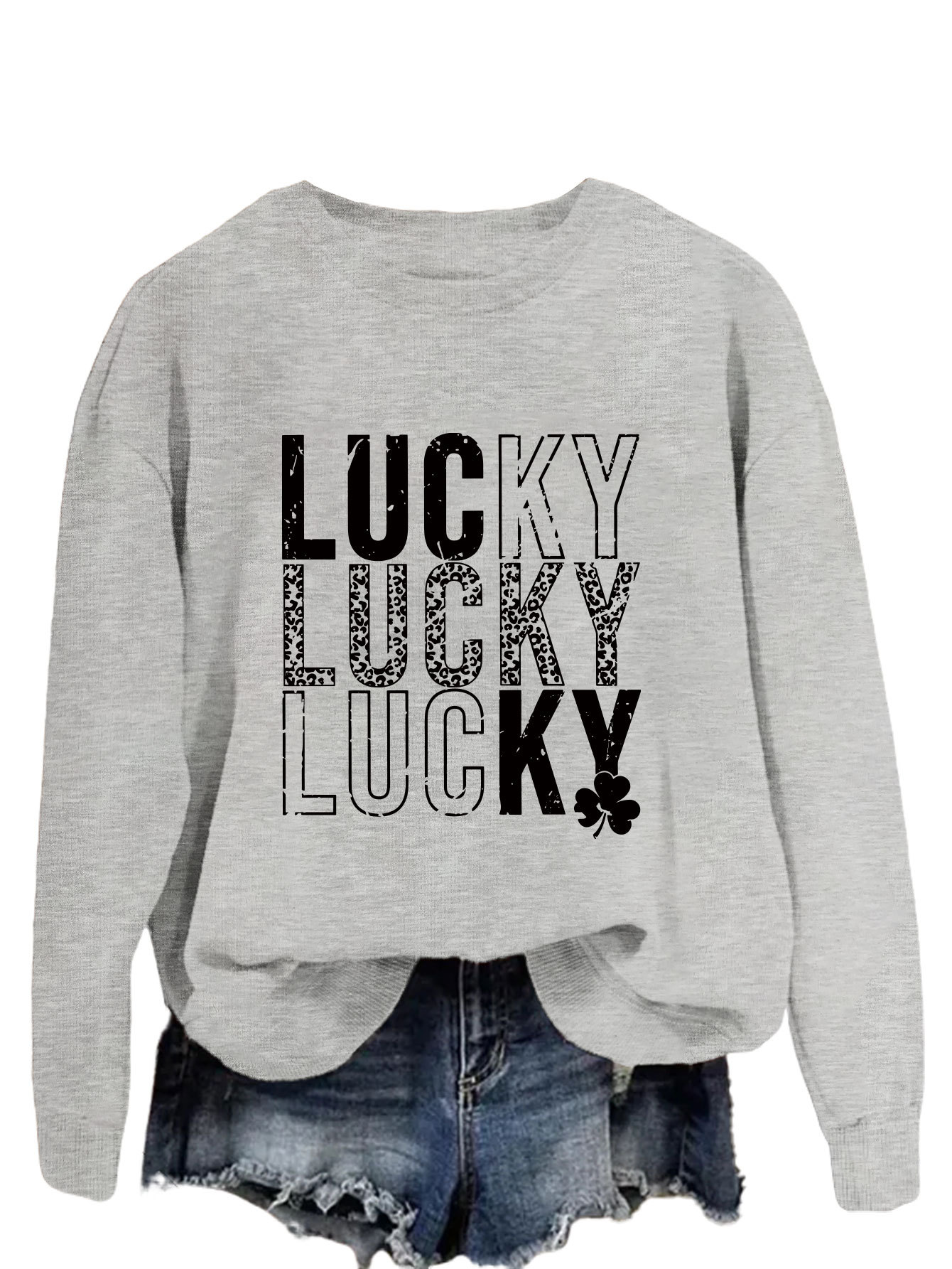 Women's Hoodies Long Sleeve Printing Streetwear Shamrock Letter display picture 39