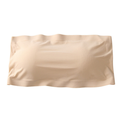 Anti-exposure one-line circumference seamless chest wrap mesh ice silk double-layer detachable one-piece coaster basic girl's tube top