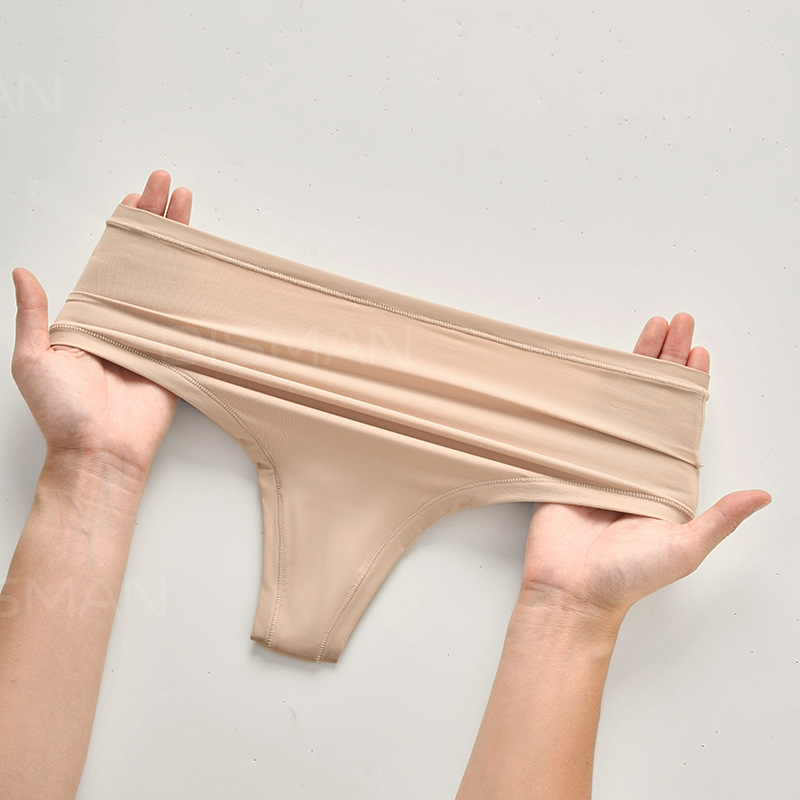Foreign Trade Liquid Foundation Panties for Women, Seamless, Comfortable, Breathable T-Back Panties for Women, Sports Fitness High-Waisted Thong Panties for Women