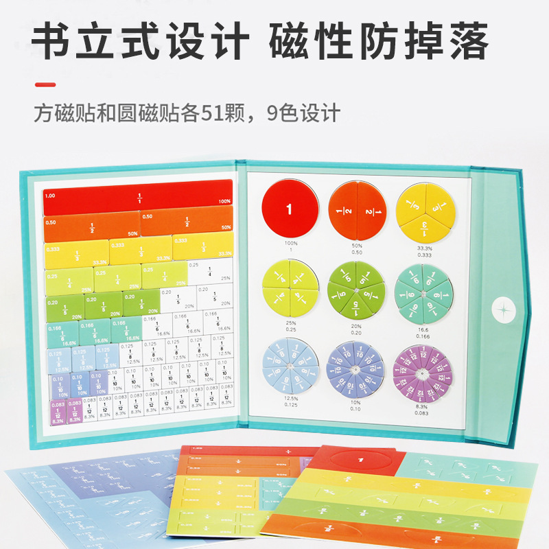 磁性分数盘演示器小学三年级数学加减法运算学习数字启蒙分数教具|undefined