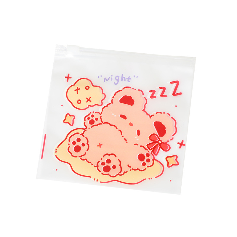 Dibujos animados lindo bocadillo EVA esmerilado cremallera bolsa sellada joyería caramelo galleta a prueba de polvo a prueba de humedad embalaje sellado bolsillo