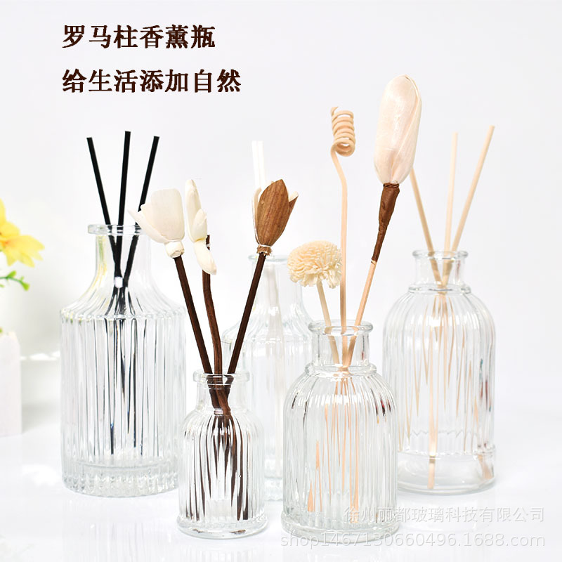 现货供应香薰瓶 50ml晶白料玻璃香薰瓶罗马玻璃瓶香薰分装瓶100ml