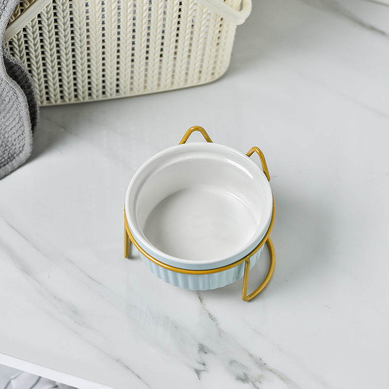 Cerámica doble cuenco cuello para perro y gato cuenco para mascotas cuenco para perros cuenco para perros cuenco para gatos cuenco alimentador para mascotas