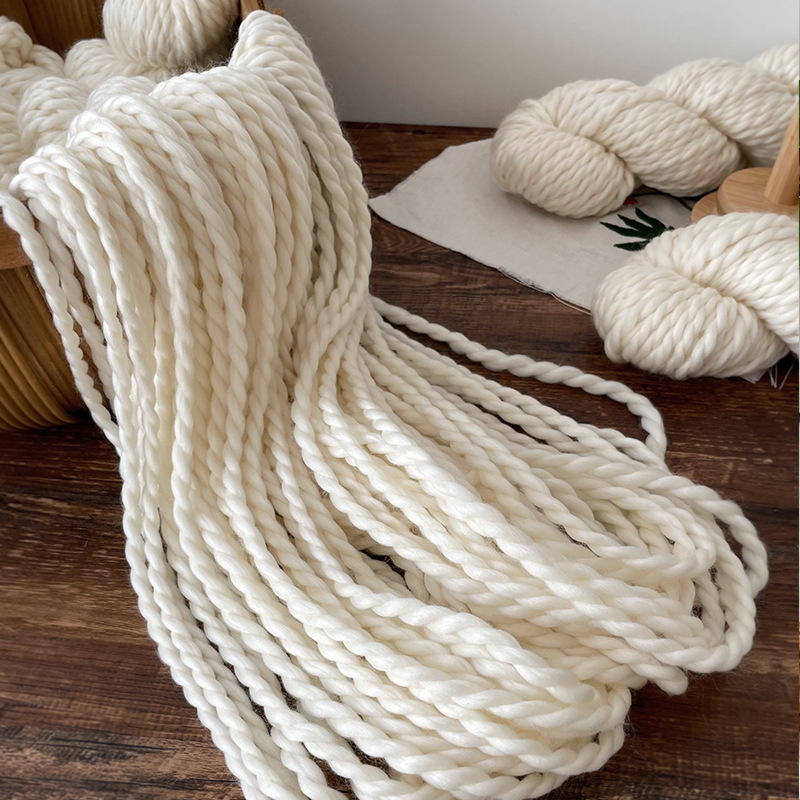 Warm early 150g group 8mm thick meinuo pure wool woven scarf thick wool hand-woven hat thread