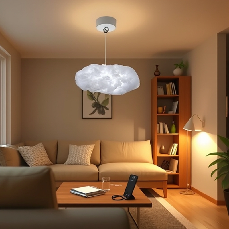 Paquete de materiales lámpara de nube luz decorativa con colores control por voz control remoto APP luz ambiental