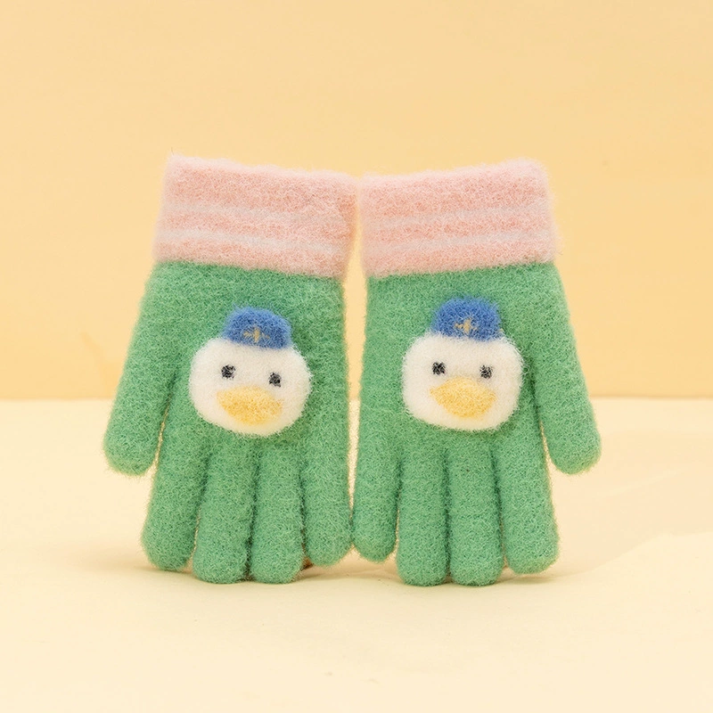 Cute keep warm children's knitted cartoon gloves for men and women