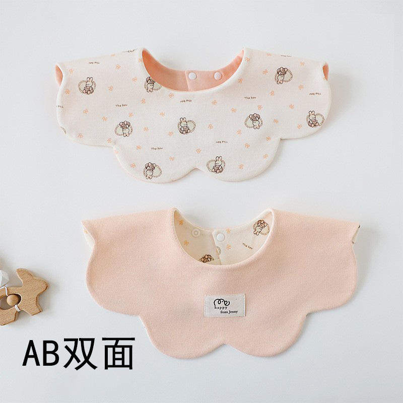 Newborn Bibs, Anti-Vomiting, Pure Cotton, Breathable Baby Bibs, 360-Degree Rotating, Double-Sided, Korean Style Saliva Towel