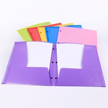 A4现货封面四袋夹含透明插袋亚马逊热销款双袋三孔文件夹