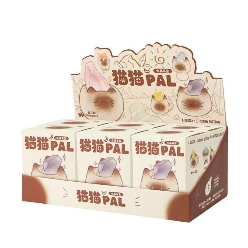 网红同款可猫猫PAI水晶盲盒潮玩树脂工艺品带扩香石寓意摆件直销|undefined