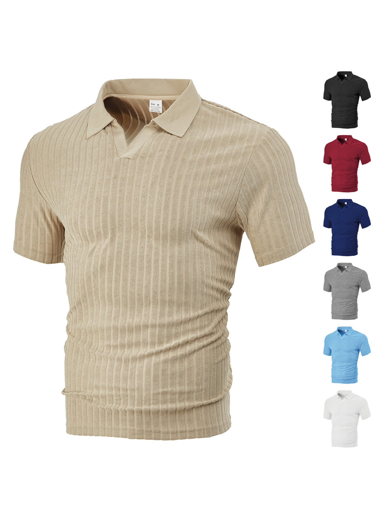 Veste homme rayée en tissu jacquard casual pour l'été_voghion.com