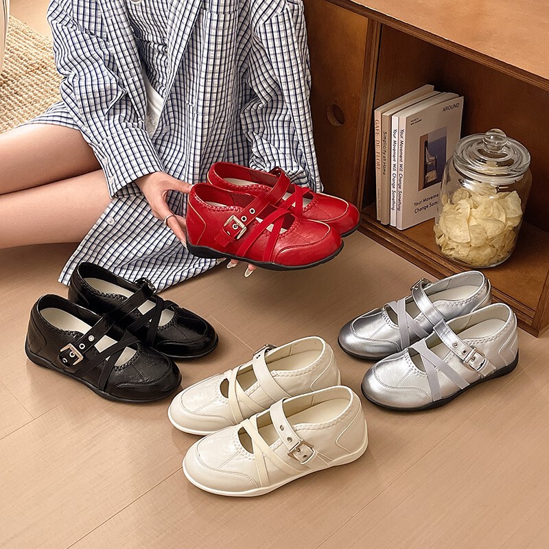 Trendy~ Retro Style Height-Increasing Ballet-Style Mary Jane Shoes for Women, 2026 Spring French Cross-Strap Casual Shallow-Mouth Flats Trendy~ Retro Style Height-Increasing Ballet-Style Mary Jane Shoes for Women, 2026 Spring French Cross-Strap Casual Shallow-Mouth Flats