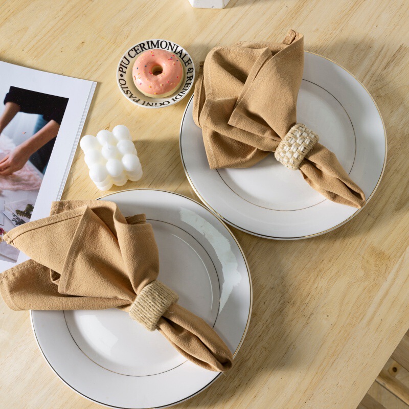 纯棉纯色餐巾餐垫外贸隔热垫氛围感桌面布艺婚礼餐巾垫Napkins|undefined