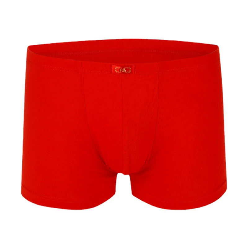 Red festive trousers, breathable birthday charm, underwear, plus size