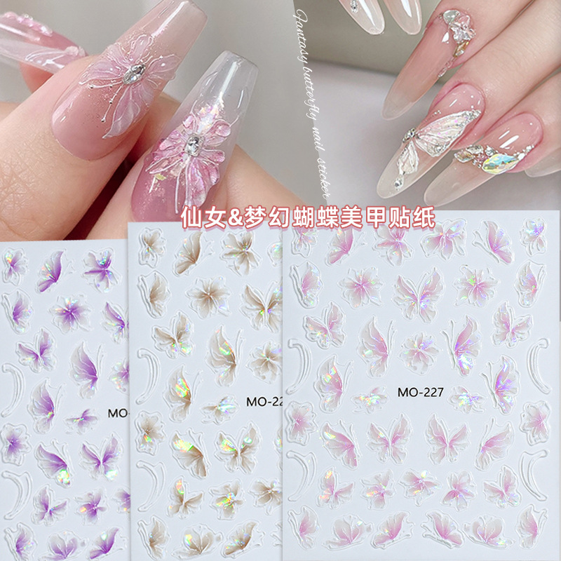 Three dimensional sticker for manicure