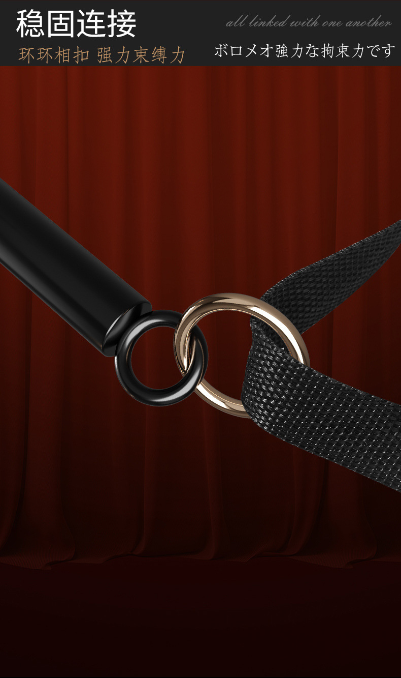 Steel Pipe Bondage Restraint Kit for Couples, Black Metal Adult Play Set — detail image 5