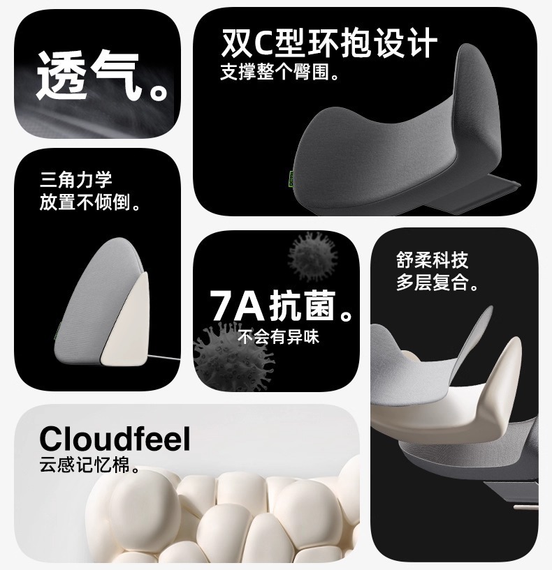 Y-Shaped Car Headrest Seat Cushion, Car Neck Pillow, Tesla Neck Pillow, Lumbar Support, Memory Foam