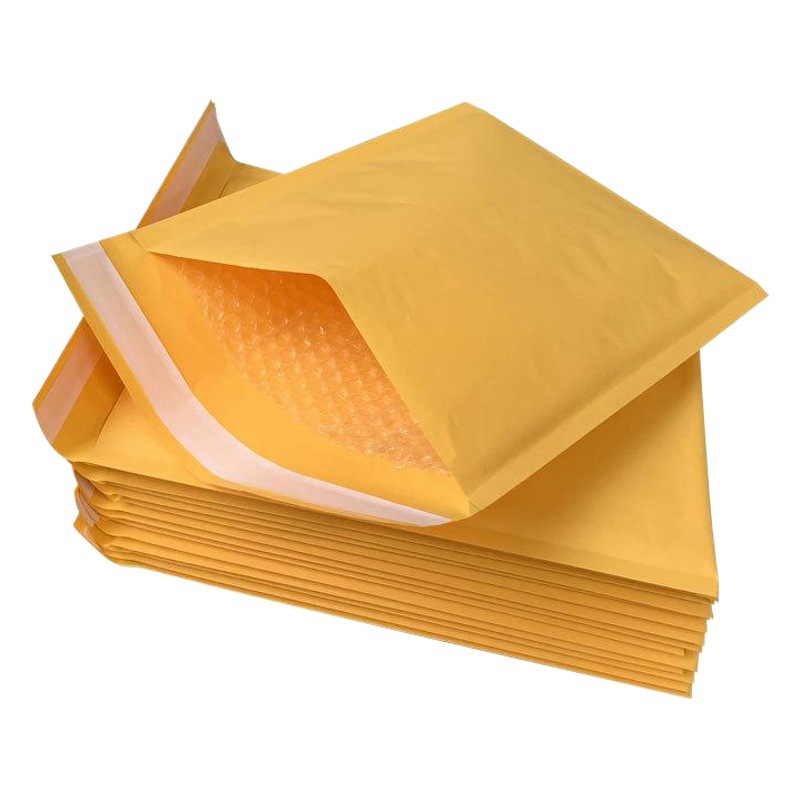 En stock amarillo Kraft bolsa de burbuja de papel bolsa de ropa burbuja engrosada expreso burbuja sobre bolsa de burbuja sobre