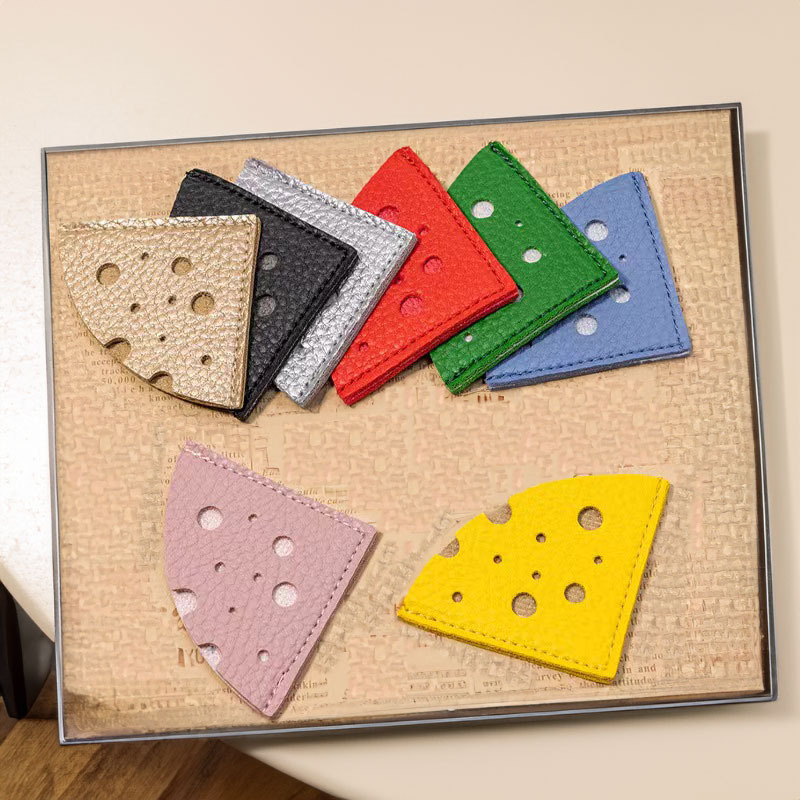 Trendy PU leather cheese hollow bookmark retro book protection…