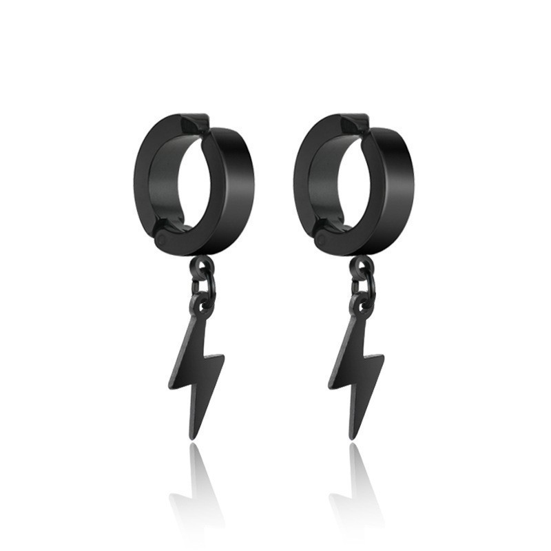 X267-B (black lightning ear clip) a pair