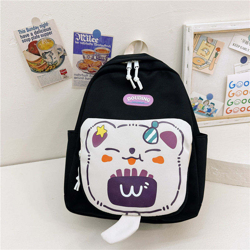 Mochila escolar de gran capacidad de dibujos animados lindos osos para niños y niñas, mochila de viaje ligera para niños