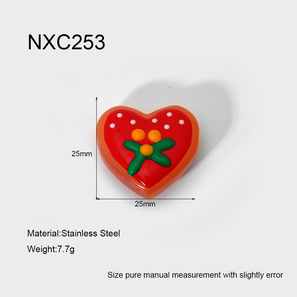 9g Weight Beads Jewelry Making Type 25*25mm Jewelry Making Size 1 Piece Quantity Glass Material Fruit, Heart Shape, Boots Pattern Cute, Sweet Style Irregular Craft 1 Piece 25*25mm Glass Fruit Heart Shape Boots Polished Beads DIY Jewelry Accessories 5