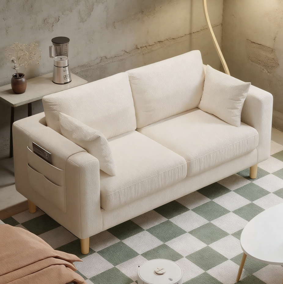 Fabric Sofa 2026 New Model Simple Modern Single or Double Tofu Block Sofa for Small Apartments Rental Living Room Sofa Chair