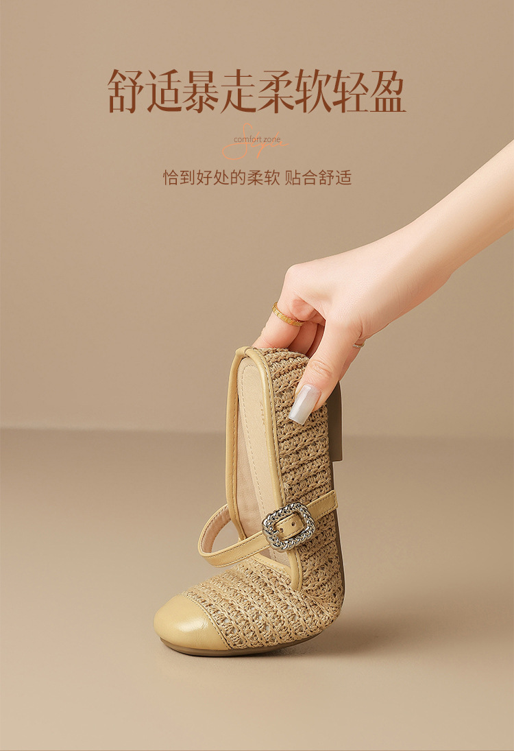 Sandal nữ hở mũi đính đá chuỗi mắt xích phong cách Pháp — MN33 màu vàng chi tiết 7